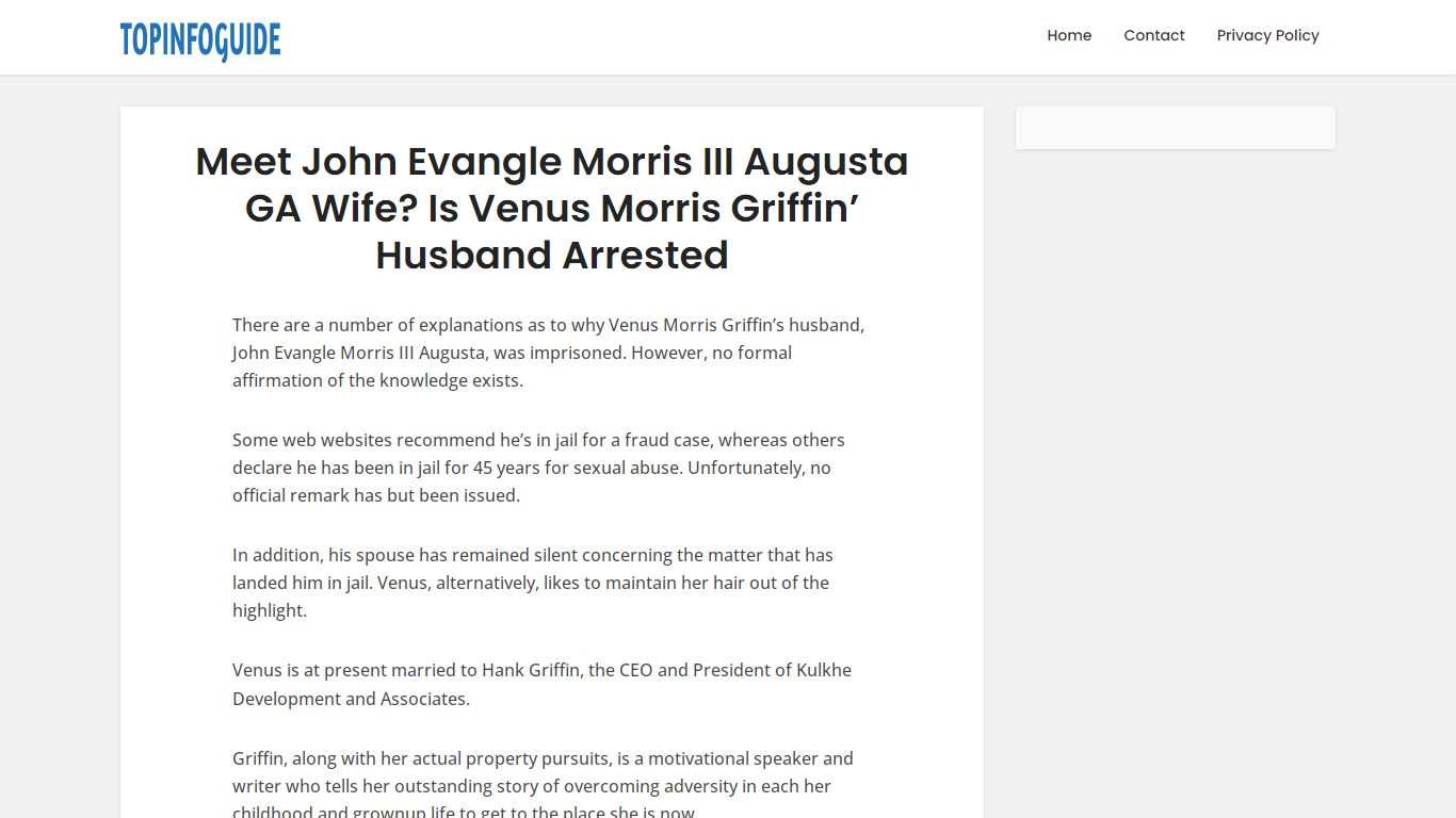 Meet John Evangle Morris III Augusta GA Wife? Is Venus Morris Griffin ...