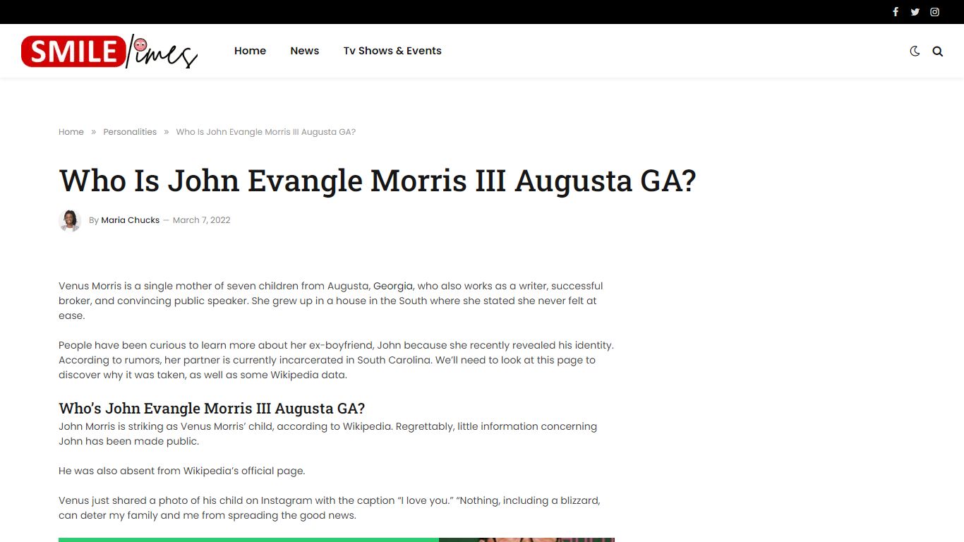 Who Is John Evangle Morris III Augusta GA? - smiletimegh.com